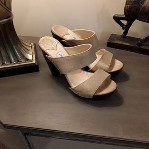 Jimmy Choo Ulrika Platform Mule, Gold, Size 7